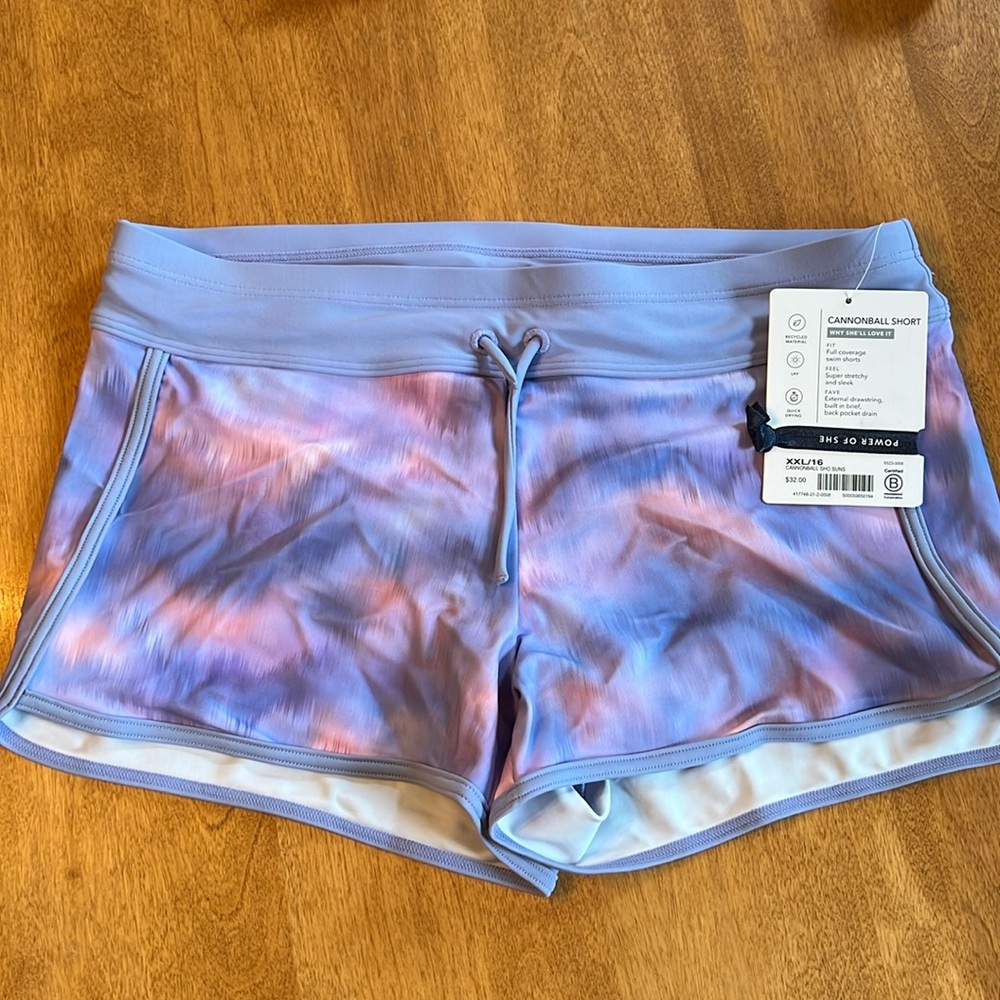 NWT Athleta Girl Sunset Tie Dye Bikini Top and bottom size 16/XXL Swim